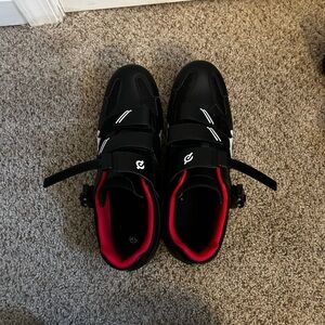 Peloton Black and Red cycling shoes